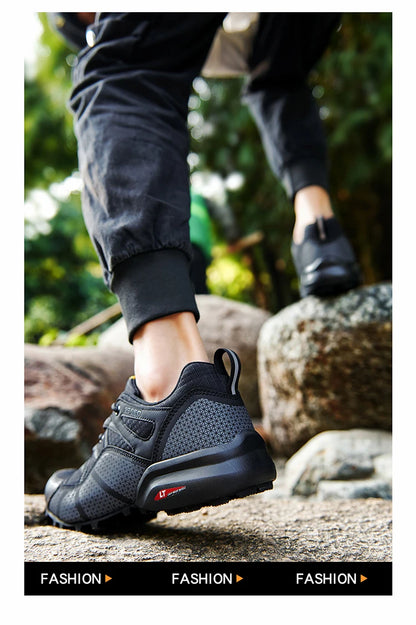 Scarpe da trekking da uomo all-terrain, scarpe sportive outdoor in mesh traspirante, antiscivolo e resistenti all’usura, scarpe da trekking e ciclismo outdoor