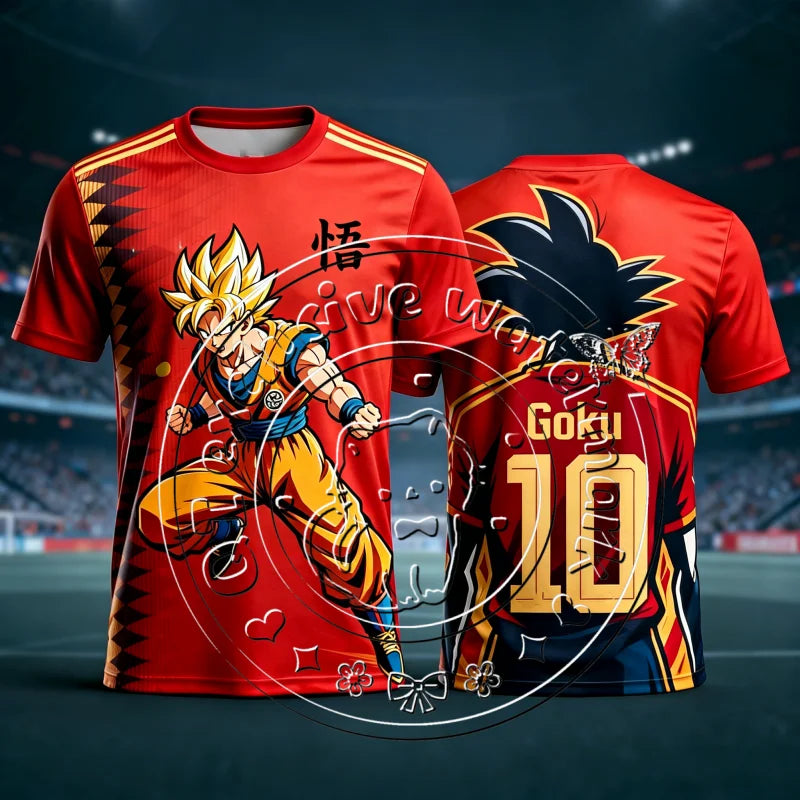 Dragon Ball Retro Super Goku 10 3D ispis, brzo sušenje, prozračan uniseks majica kratkih rukava za nogomet i košarku, casual sportska majica