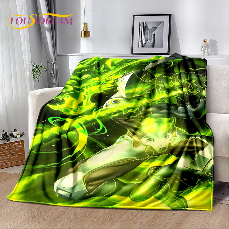 Overwatch Game Gamer D.Va Reaper Soft Plush Blanket, Flannel Blanket Throw Blanket for Living Room Bedroom Bed Sofa Picnic Kid 3D