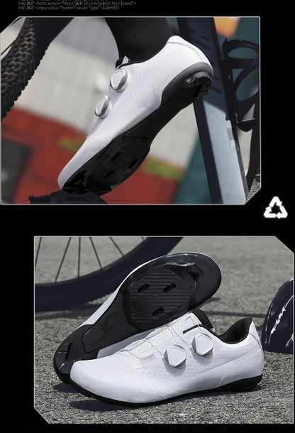 Speed Cycling Sneaker Herre-cykelsko til landevejscykling med klamper SPD-sko Cykelsko til flade pedaler Herre-cykelsko til udendørs brug Hvid