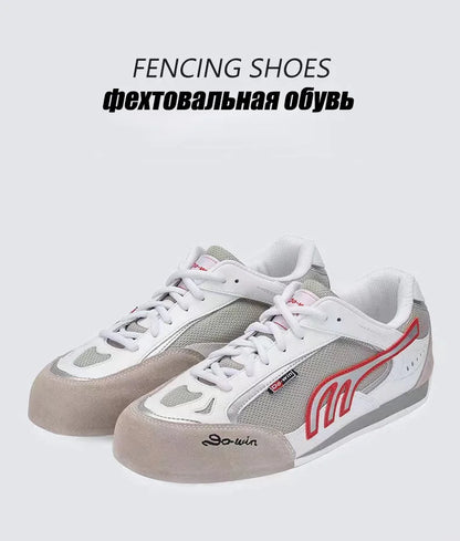 Pro Do-win Fecht-Schuhe für Kinder und Erwachsene – Professionelle Fecht-Schuhe – Rutschfeste Sneaker – Leicht – Echtleder – Wettkampf