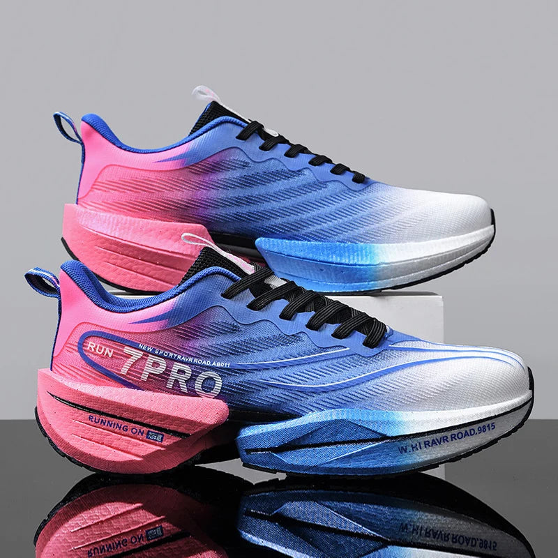 Sneakers da uomo con soletta in carbonio, scarpe sportive da esterno con suola morbida in rete, scarpe da corsa leggere, antiscivolo, casual, da coppia, da tennis