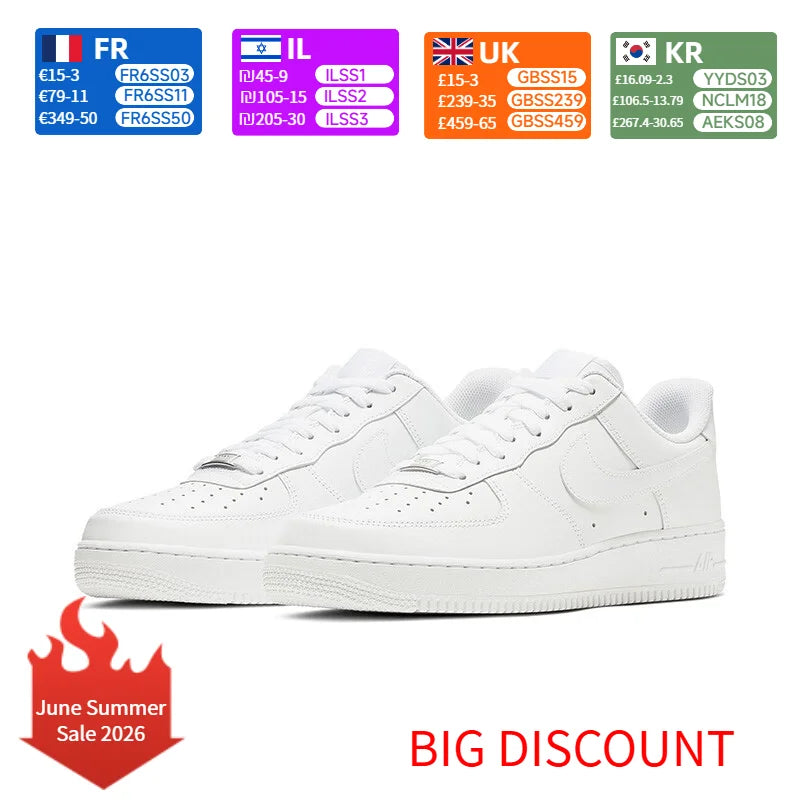 Nike Air Force 1 '07 Men's Casual Sneakers Iconic Leather Low-Top Classic Comfort Shoes CW2288-111