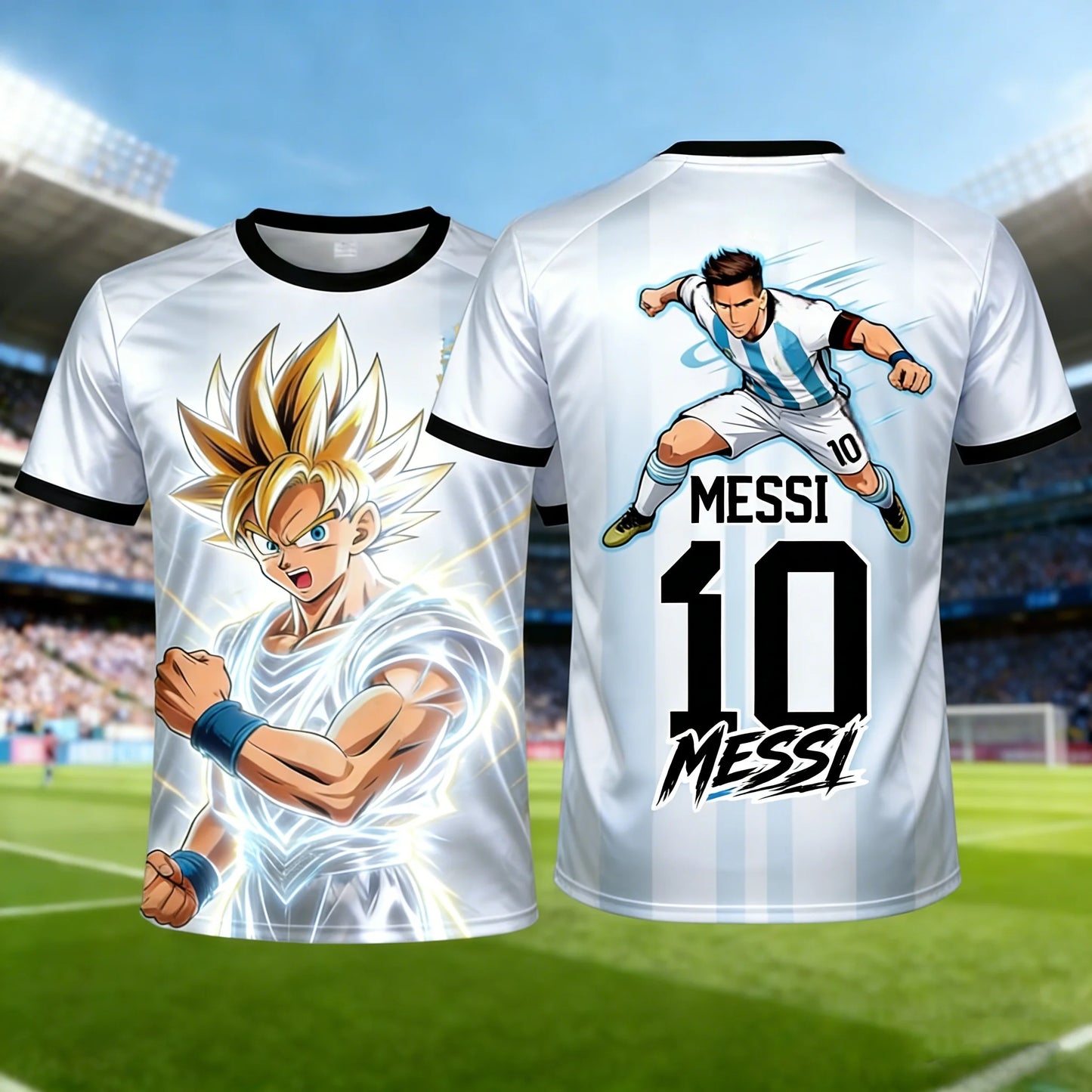 2026 Summer Dragon Ball Goku "Super Saiyan 10" 3D Embroidered Breathable Quick-Dry T-Shirt for Men and Women, Family Use Top