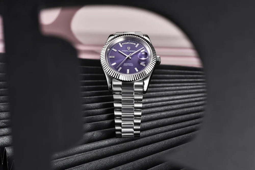 Montre PAGANI DESIGN DD40 pour homme – Modèle en or rose, montre-bracelet mécanique de luxe, mouvement automatique, verre saphir avec traitement antireflet, étanche