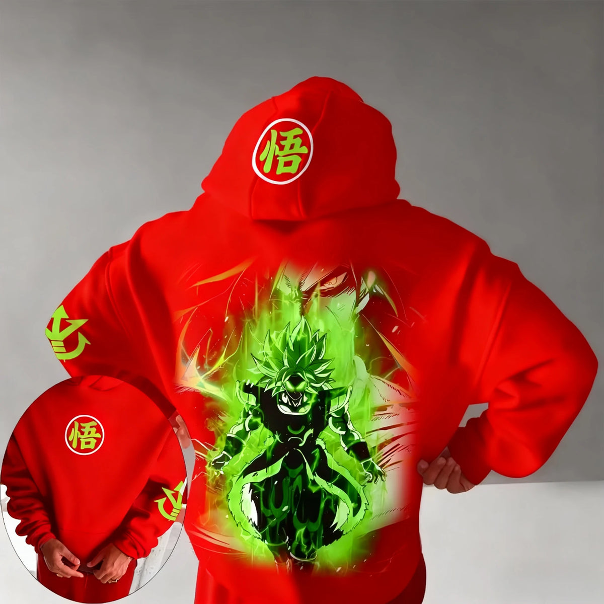 Camisola com capuz estampada com o Broli do anime Dragon Ball - Outono/Inverno - Nova coleção para homem e mulher - Estilo casual e folgado - Harajuku - Tamanhos grandes - Camisola para pais e filhos