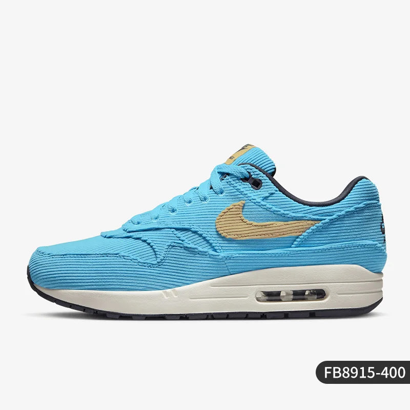 Nike Air Max 1 oficiais e genuínos, sapatilhas desportivas casuais unissexo de cano baixo com amortecimento Air, FB8915-400