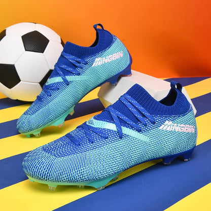 Men's Turf Soccer Shoes Cleats Professional Football Boots Breathable Mesh Youth Soccer Anti-Skid Male Sneakers Society Chuteira