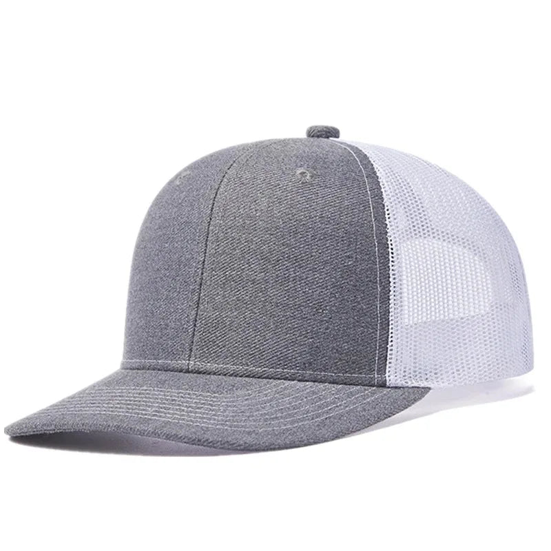 Hot Sale Unisex Cap Slight Curved Brim Style Trucker Hat  Men & Women Casual Outdoor Breathable Summer Cap