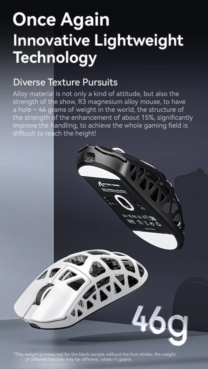 ATTACK SHARK R3 Gaming Mouse Magnesium Alloy Honeycomb, Ultra-Lightweight 8K Hz, PAW3395 Sensor, 26000 DPI, Ergonomic Shell