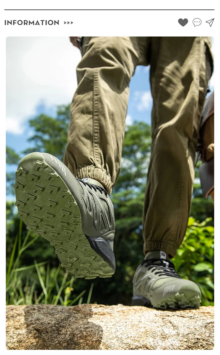 Men's Hiking Shoes Waterproof All-Terrain Outdoor Sneakers Non-Slip for Trekking Camping Tactical Training  Outdoor Cycling