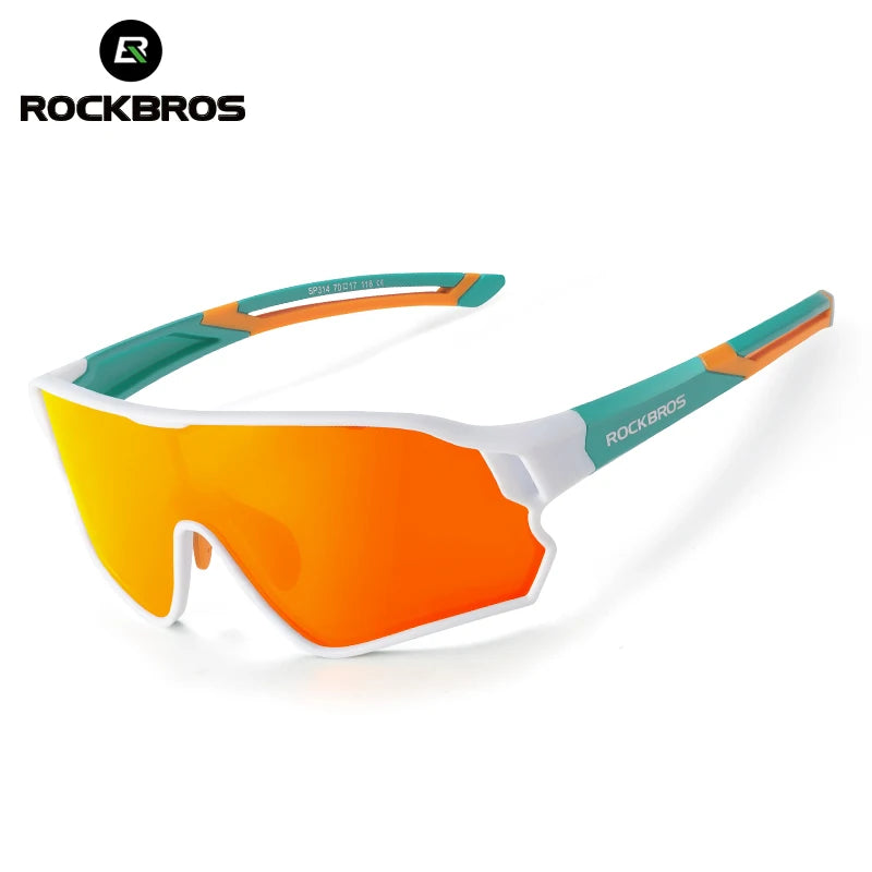 ROCKBROS Occhiali da ciclismo polarizzati fotocromatici per bambini con protezione UV400 Occhiali da sole per sport all'aperto Occhiali da bicicletta MTB per bambini