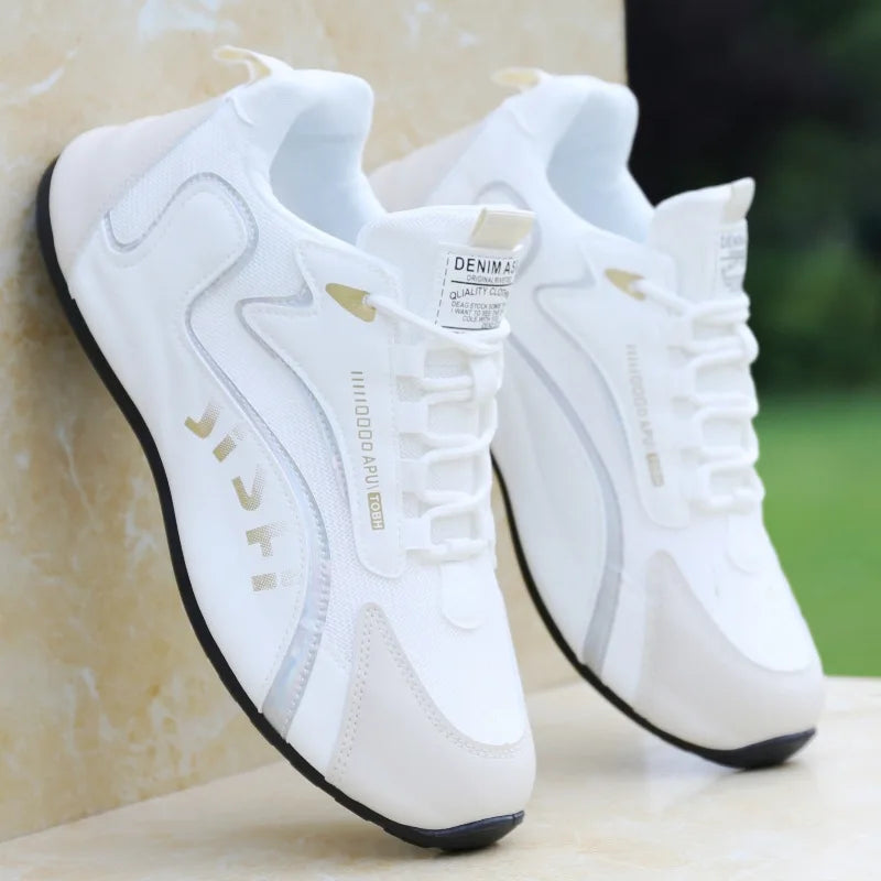 Chaussures en cuir respirantes pour hommes, baskets décontractées de voyage imperméables, chaussures de couleur unie, chimanti ald, automne, nouveau