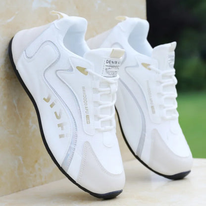 Chaussures en cuir respirantes pour hommes, baskets décontractées de voyage imperméables, chaussures de couleur unie, chimanti ald, automne, nouveau