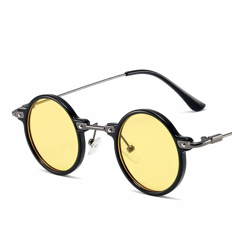 Occhiali da sole rotondi per uomo e donna, occhiali da sole retrò in stile steampunk, occhiali da sole da uomo e da donna, occhiali da sole di marca, montatura in metallo, occhiali da sole