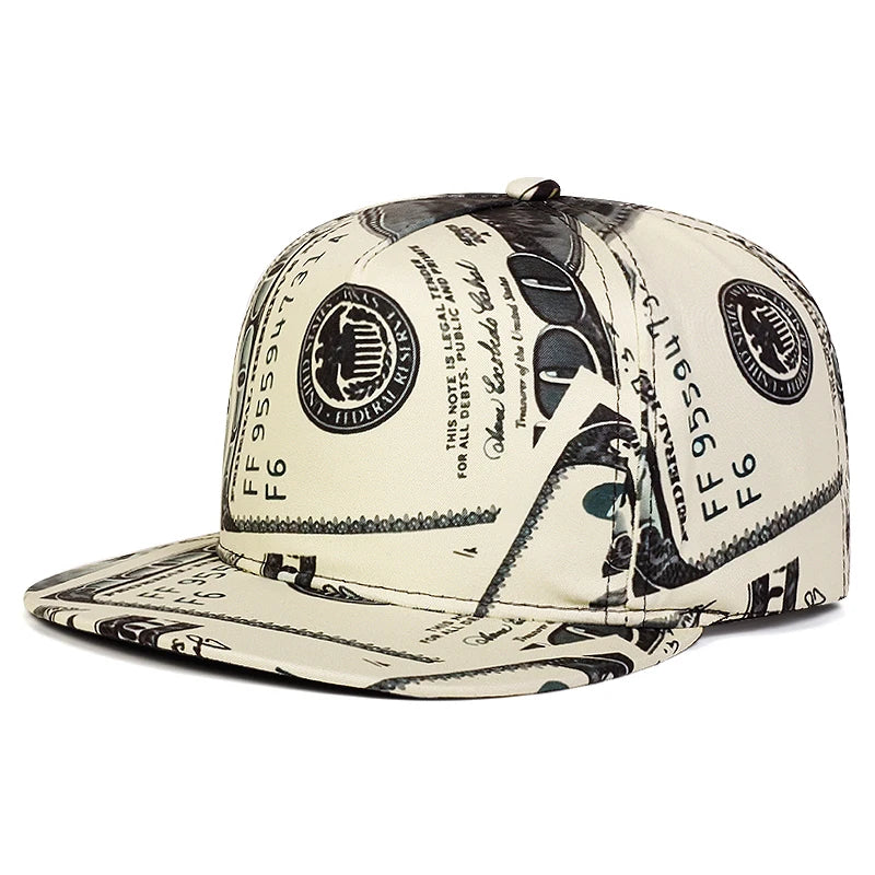2025 Creative and Personalized New Printed Flat Edge Hat Street HipHop Hat Street Dance Decorative Hat Sunshade Hat Baseball Hat