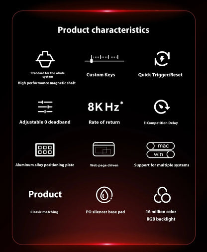 Madlions Mad 60He Magnetic Switch Mechanical Keyboard MAD68 Wired Keyboard Mad60he Custom MAD68he Esports Gamer Keyboard Gifts