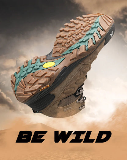 HIKEUP Scarponi da trekking da uomo alti, scarpe invernali da outdoor, con lacci, antiscivolo, sportive, casual, da trekking, in pelle scamosciata, calde