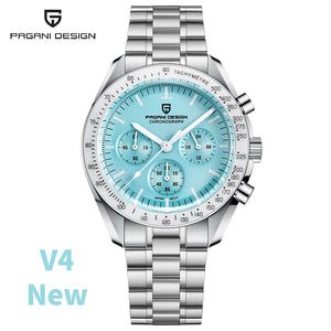PAGANI DESIGN 2026 New Moon Watch Retro Luxury Quartz Watches For Men Stainless steel Luminous waterproof Sport Chronograph Man