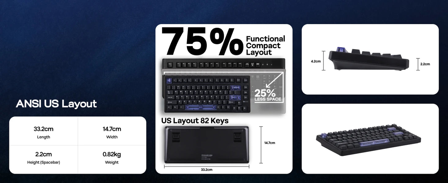 EPOMAKER HE80 75% US-QWERTY-Layout Hot-Swap Creamy Gasket kabelgebundene magnetische Hall-Effekt-Mechaniktastatur DKS SOCD für PC/Mac