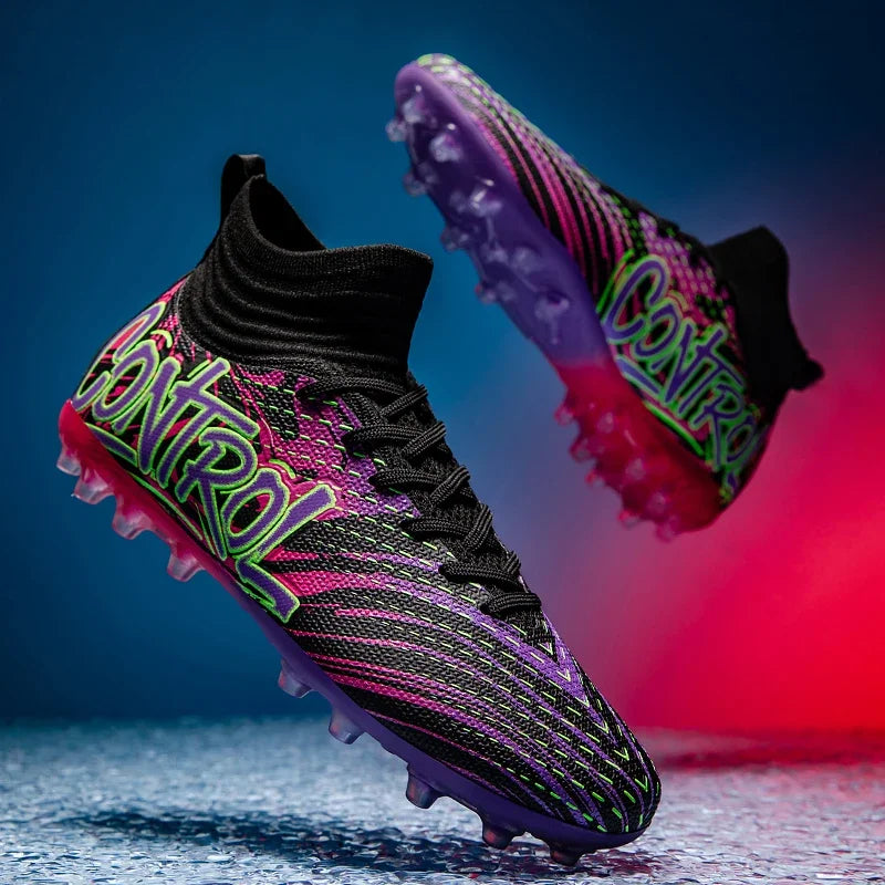 New Men Football Boots Cleats Sneakers High-top High-quality Soccer Shoes Non-Slip Futsal Grass Match Indoor Hot-selling FG/TF