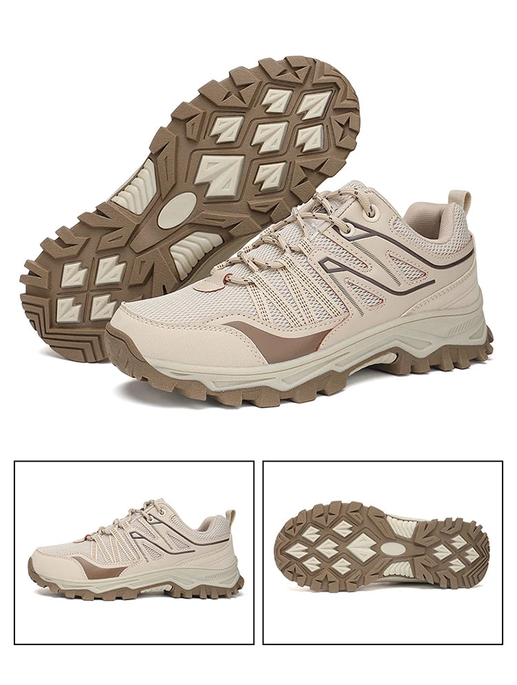 New Large Outdoor Mountaineering Shoes Men Spring and Autumn Mesh Breathable Sneakers Outdoor Travel Hiking Non-Slip Shoes