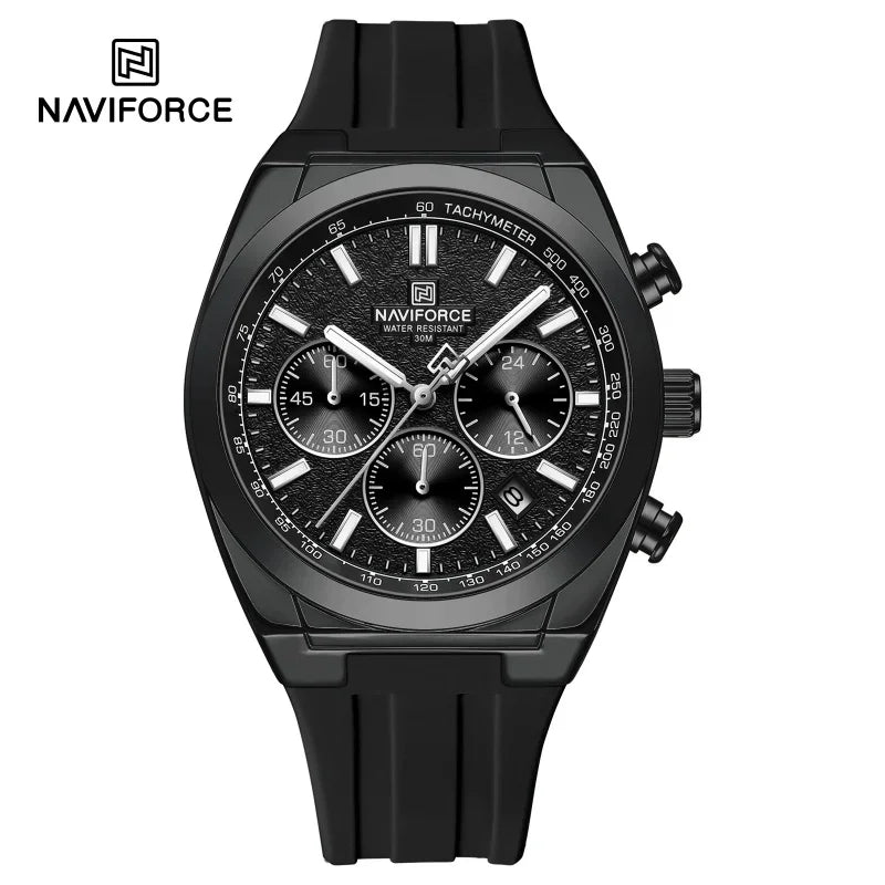 Montre-bracelet pour homme NAVIFORCE – Style luxe et sportif, mouvement à quartz, affichage 24 heures, guichet date, chronographe, étanche – Idée cadeau pour homme