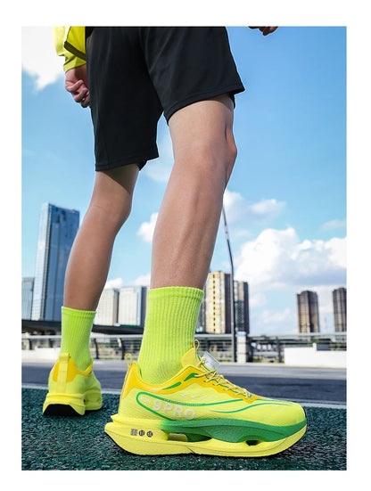 New men's and women's running shoes breathable racing sports shoes carbon cushioning lightweight men's jogging training shoes
