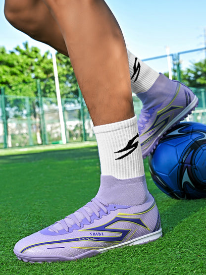 Chaussures de football athlétiques TF Turf, tige en tissu PU doux pour la peau, semelle en caoutchouc antidérapante, qualité fiable, chaussures d'entraînement.