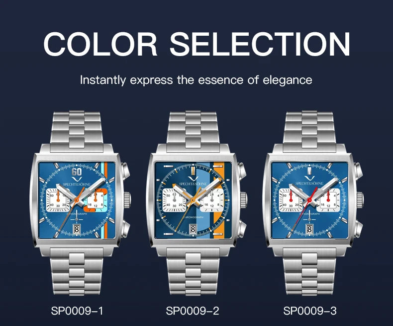 Relojes Hombre Specht & Söhne New Hot Watches Men Luxury Brand Male Japan VK64 Chronograph Trendy Sport Wristatch Waterproof