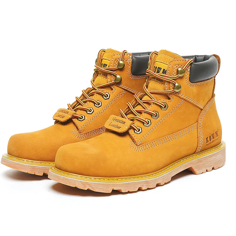 KOWM Cowhide Outdoor Men Hiking Shoes Waterproof Tactical Desert shoes Hunting Boots Snow Boots Fur Sneaker Women Trekking Shoes
