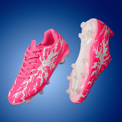 Chaussures de football pour hommes, modèle AG FG Hybrid, avec crampons, tige en PU confortable et semelle absorbant les chocs, idéales pour l’entraînement sur gazon naturel.