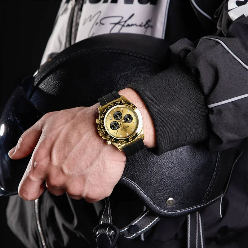 Montre-bracelet pour homme NAVIFORCE 2026 – Style luxe, tendance, décontracté et professionnel – Chronographe étanche avec bracelet en silicone – Idée cadeau