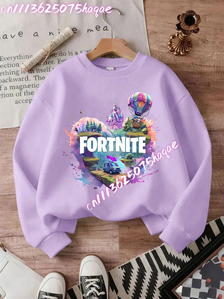 Fortnites Series Kids Sweatshirts Trendy Boys Girl Long Sleeves Pullover Tops Autumn Winter Cartoon Child Clothes Birthday Gifts