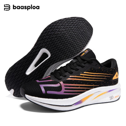 Baasploa Men Professional Running Shoes Lightweight Breathable Jogging Sports Shoes Female Carbon Plate Anti-slip Sneakers