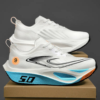 Calçado desportivo para homem e mulher, ténis de corrida, placa de carbono, corrida de maratona masculina, amortecimento, calçado de treino de atletismo