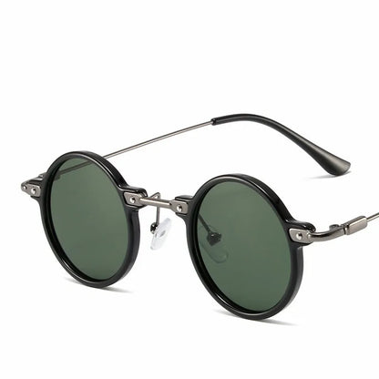 Occhiali da sole rotondi per uomo e donna, occhiali da sole retrò in stile steampunk, occhiali da sole da uomo e da donna, occhiali da sole di marca, montatura in metallo, occhiali da sole