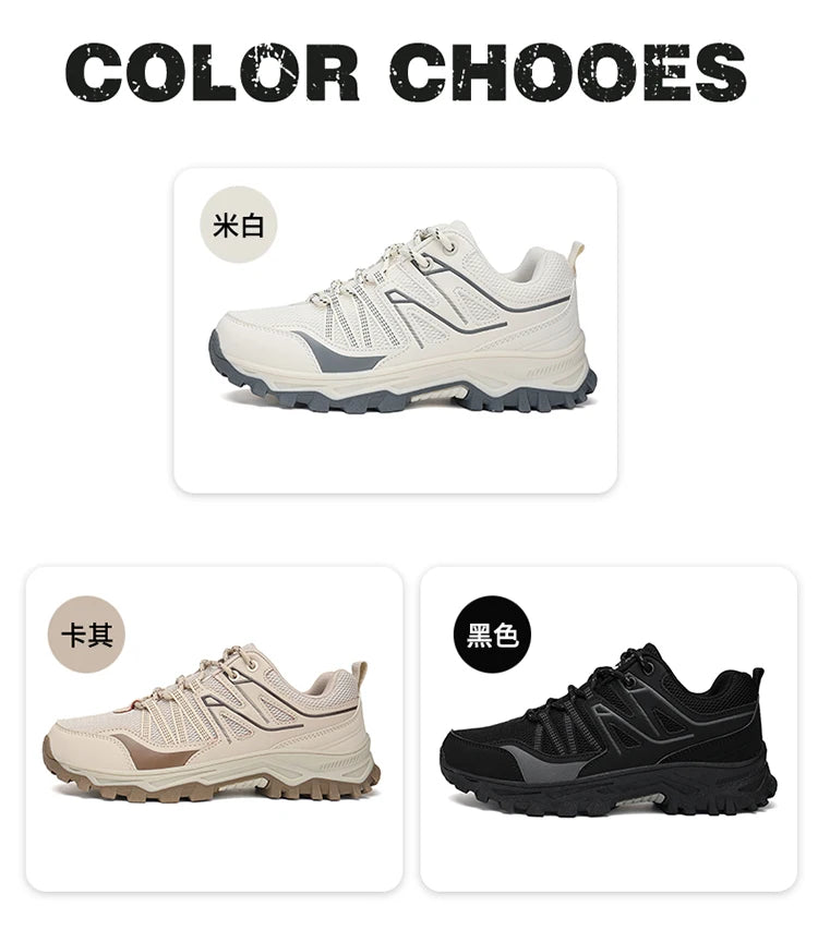 New Large Outdoor Mountaineering Shoes Men Spring and Autumn Mesh Breathable Sneakers Outdoor Travel Hiking Non-Slip Shoes