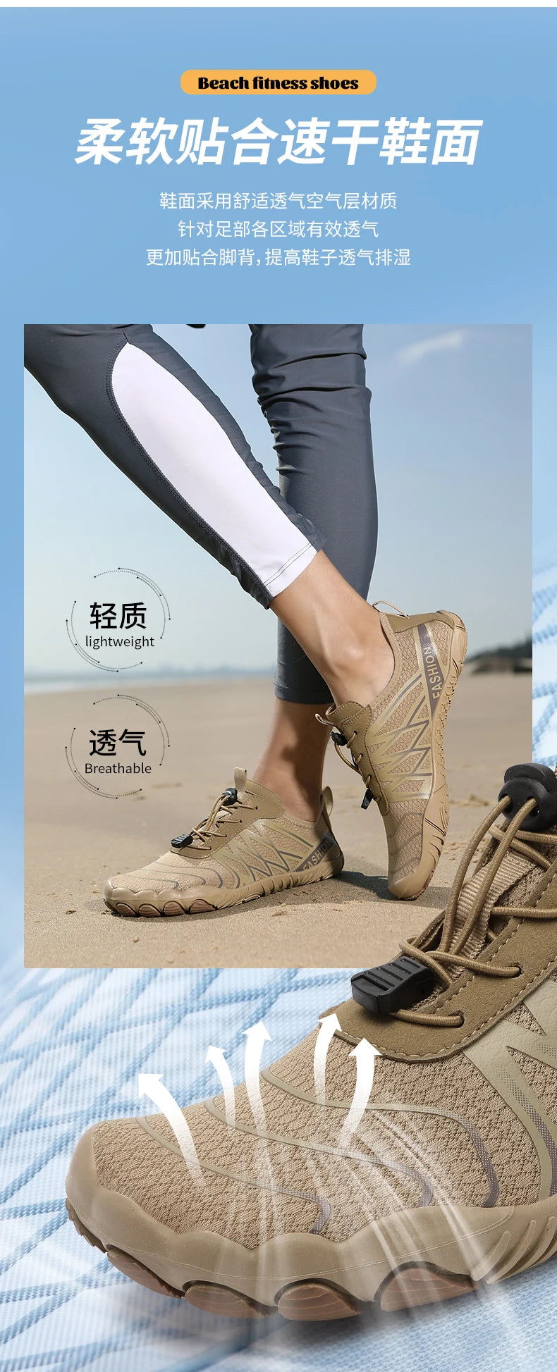 Scarpe da acqua unisex ad asciugatura rapida, scarpe da acqua antiscivolo, sneakers da spiaggia a piedi nudi per uomo e donna, per nuoto, surf, guado e sport all'aria aperta