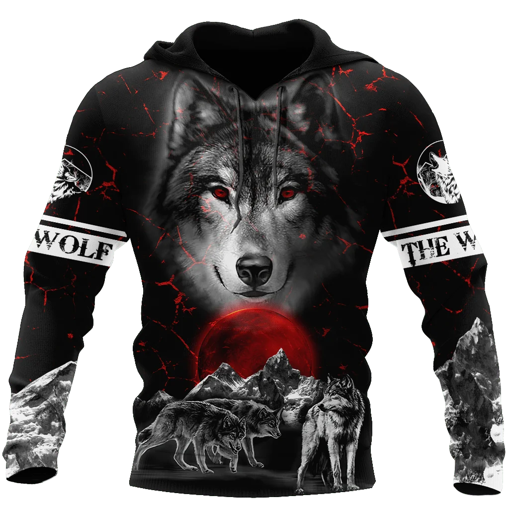 Wolf-Print-Hoodies für Herren, 3D-Hoodies, Marken-Sweatshirts, Jacken, hochwertiger Pullover, modische Trainingsanzüge, Animal-Streetwear für draußen