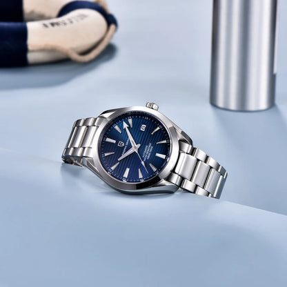 Luxe herenhorloge van PAGANI DESIGN – Mechanisch automatisch model (kaliber 8215), van roestvrij staal, waterdicht, met datumweergave en lichtgevende wijzers