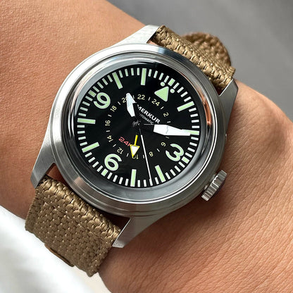Merkur Retro Watch for Men Skin Diver Watch Vintage 24H Automatic Mechanical Watch 38mm Luminous Waterproof Relojes Para Hombres