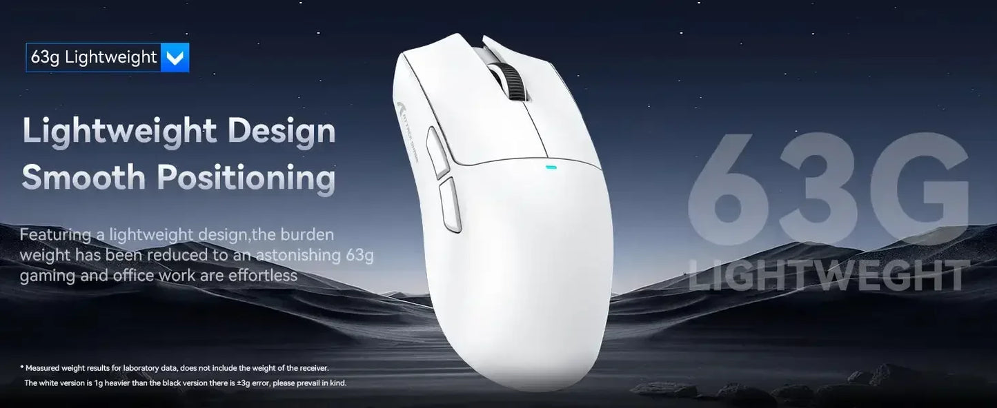 Rato Gaming Sem Fios Original ATTACK SHARK X11 com Dock de Carregamento, Sensor Gaming PixArt PAW3311, Ligação BT/2.4G Sem Fios/Com Fios