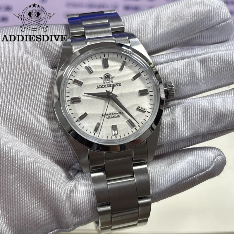 ADDIESDIVE HOT AD2030 36mm Men's Watch Relogios Masculino No Logo Sports Bubble Mirror Pot Cover Glass 10Bar Quartz Wristwatches