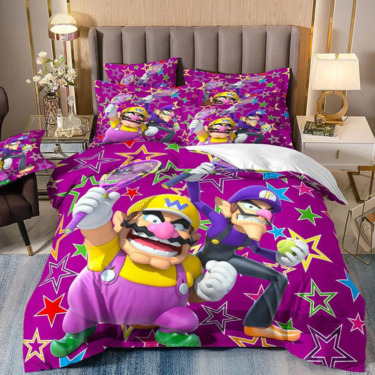 Hot Super Mario Cartoon Game Cute All Season Duvet Cover And Pillowcase Teen Large/Queen Cute Bedroom Decoration Boys Girls Gift