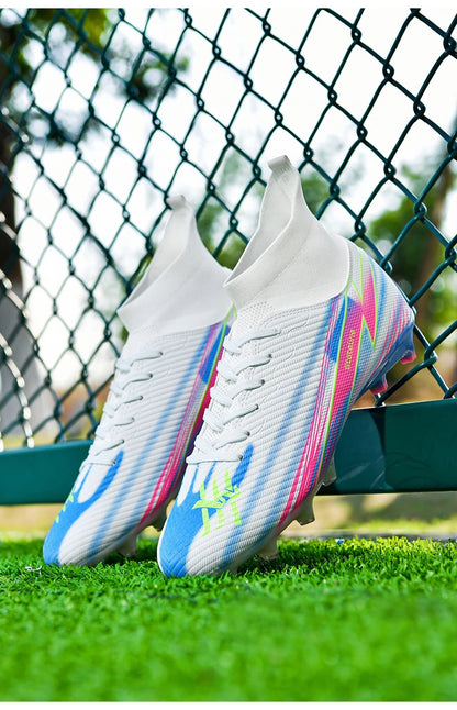 Nouvelles chaussures de football pour hommes, chaussures de match montantes, chaussures de futsal de haute qualité, chaussures de football d'intérieur antidérapantes, baskets d'extérieur, crampons pour gazon, meilleures v