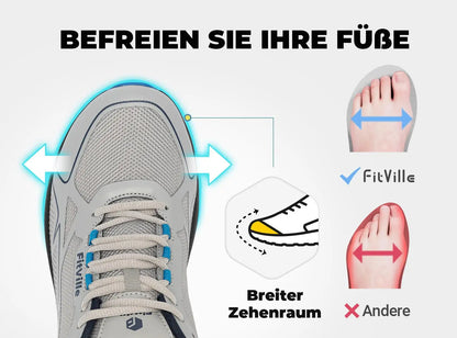 FitVille protiskluzové běžecké boty na trail, pánské tenisky, extra široké, lehké, pro muže s oteklými nohami, s podporou klenby, pro úlevu od bolesti