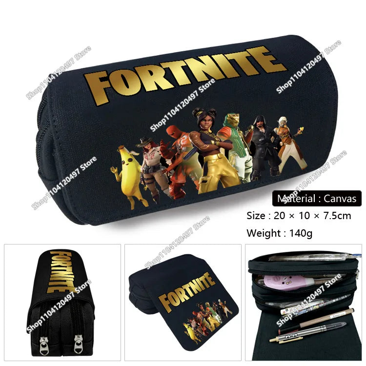 Victory Royale Student Boys Girls Fortnite Capacity Pencil Stationery Case Peely Llama Hero Children's Pen Box Kids Teen Bags