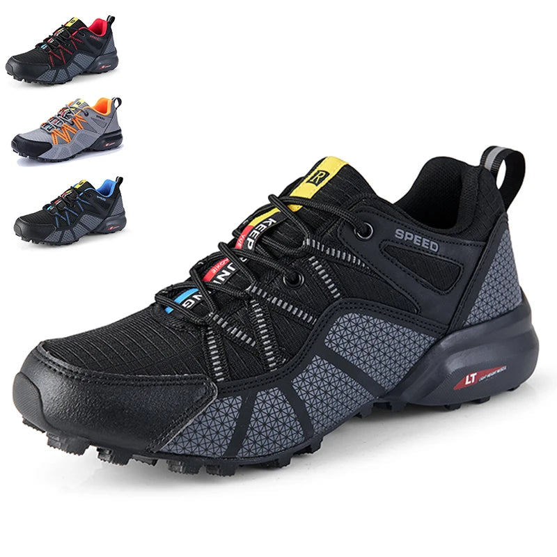 Scarpe da trekking da uomo all-terrain, scarpe sportive outdoor in mesh traspirante, antiscivolo e resistenti all’usura, scarpe da trekking e ciclismo outdoor