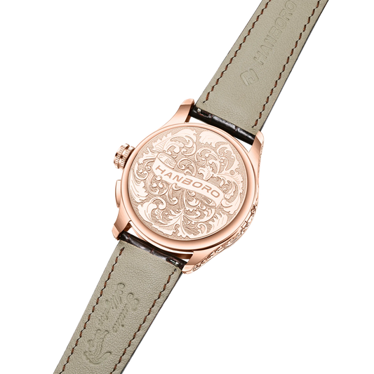 Montre mécanique pour homme HANBORO – Mouvement automatique, alarme, sonnerie horaire, étanche jusqu'à 100 m, verre saphir, boîtier en acier, style élégant et unique.